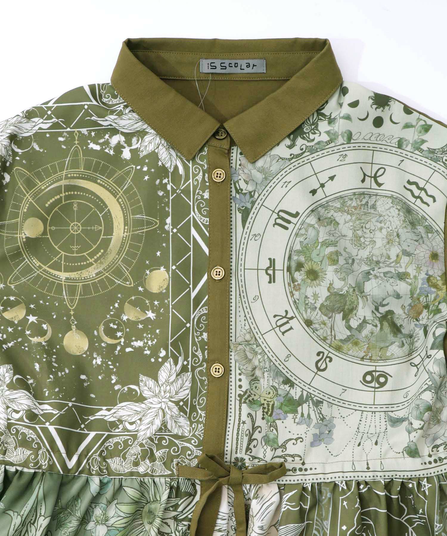 星×タロットコラージュ柄シャツワンピ-16