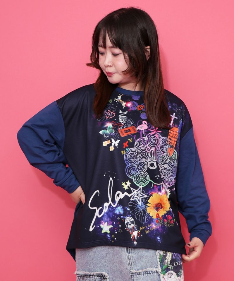 宇宙スカラーちゃん 異素材切替プルオーバー-1