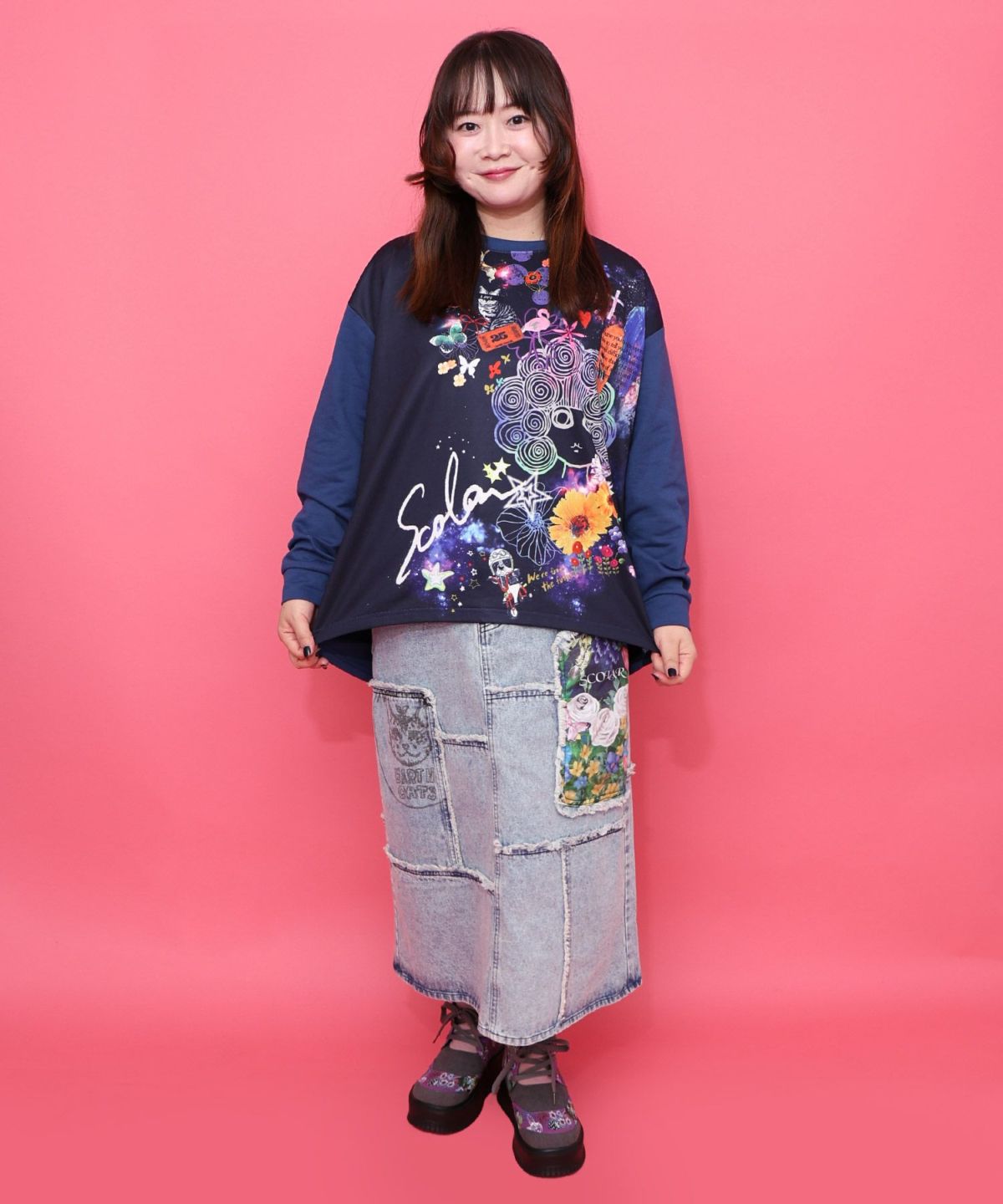 宇宙スカラーちゃん 異素材切替プルオーバー-2