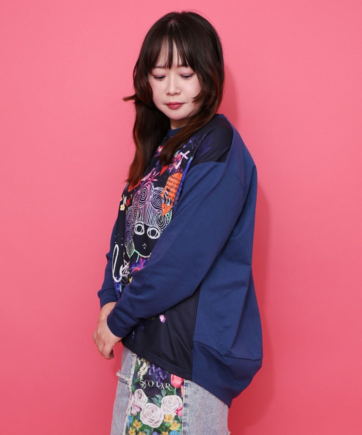 宇宙スカラーちゃん 異素材切替プルオーバー-3