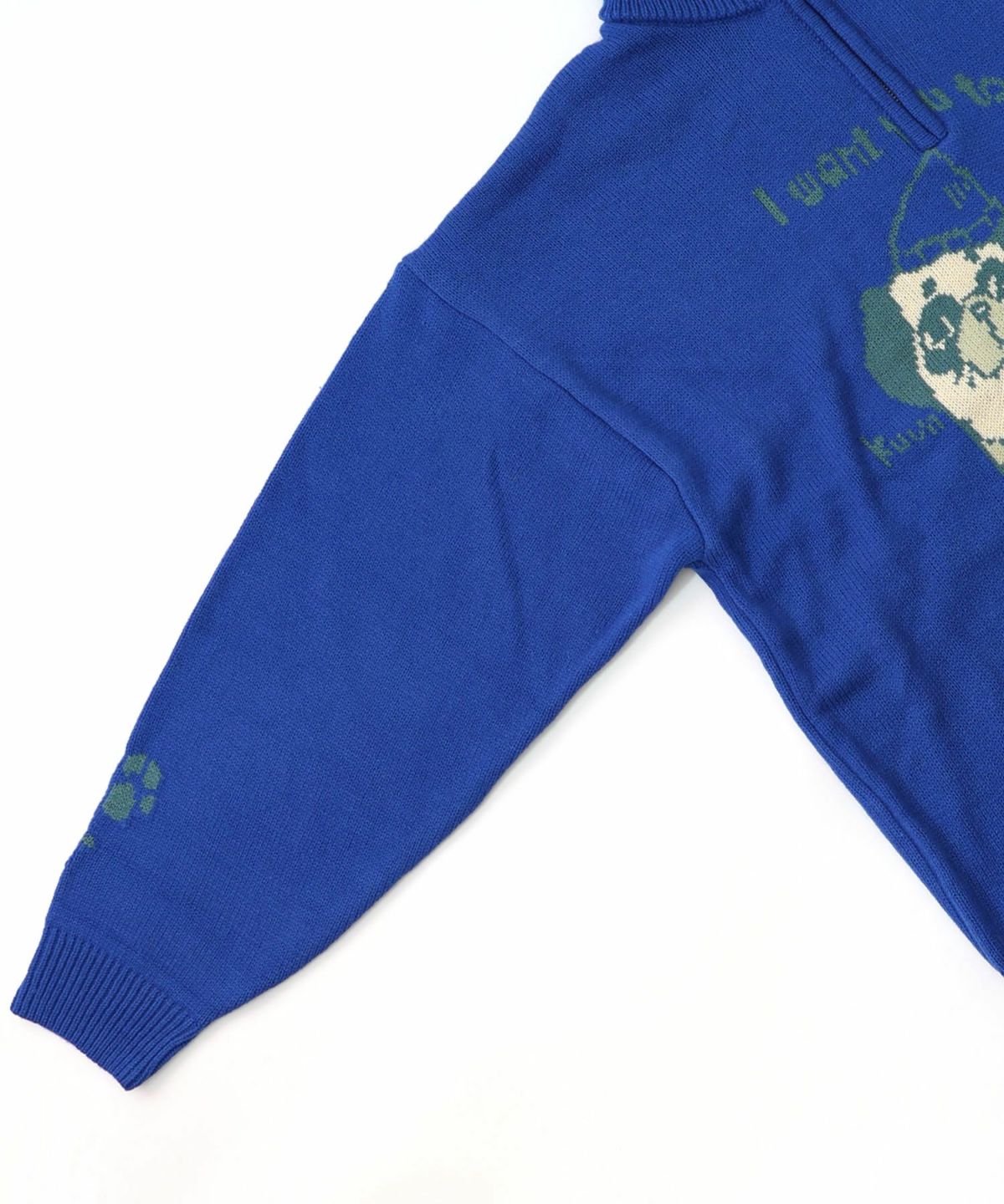 かまって欲しいパグ ハイネックニットプルオーバー-16