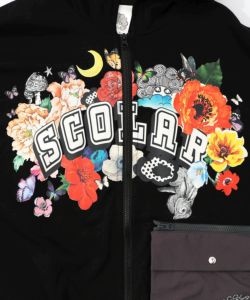 取り外し可能サコッシュ付き 花×ロゴパーカー-12