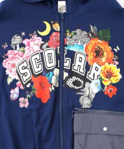 取り外し可能サコッシュ付き 花×ロゴパーカー-16