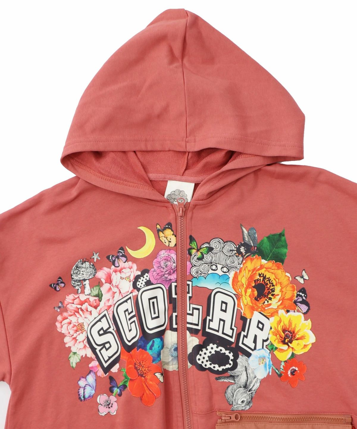 取り外し可能サコッシュ付き 花×ロゴパーカー-17