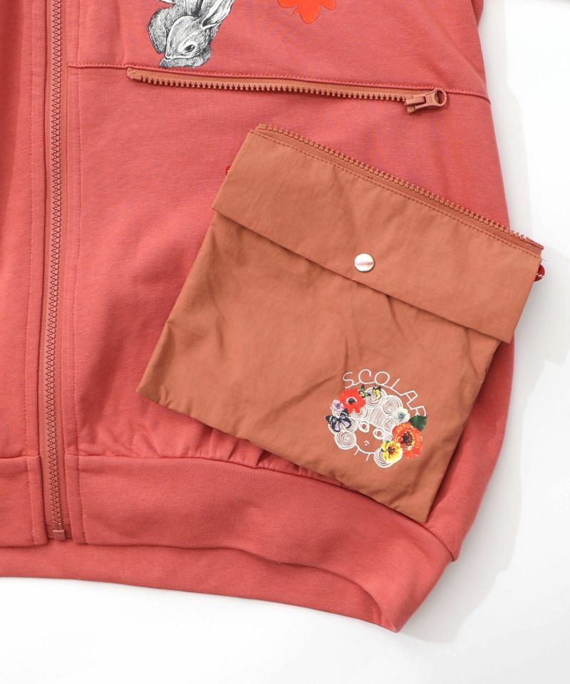 取り外し可能サコッシュ付き 花×ロゴパーカー-20