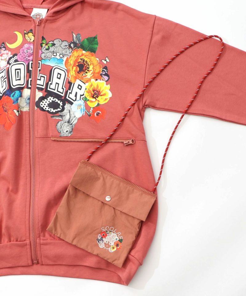 取り外し可能サコッシュ付き 花×ロゴパーカー-21