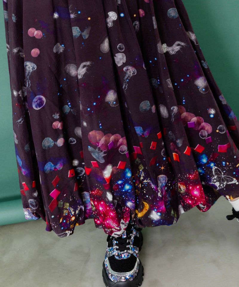 クラゲ宇宙orきのこ惑星 2柄展開バルーンスカート-6