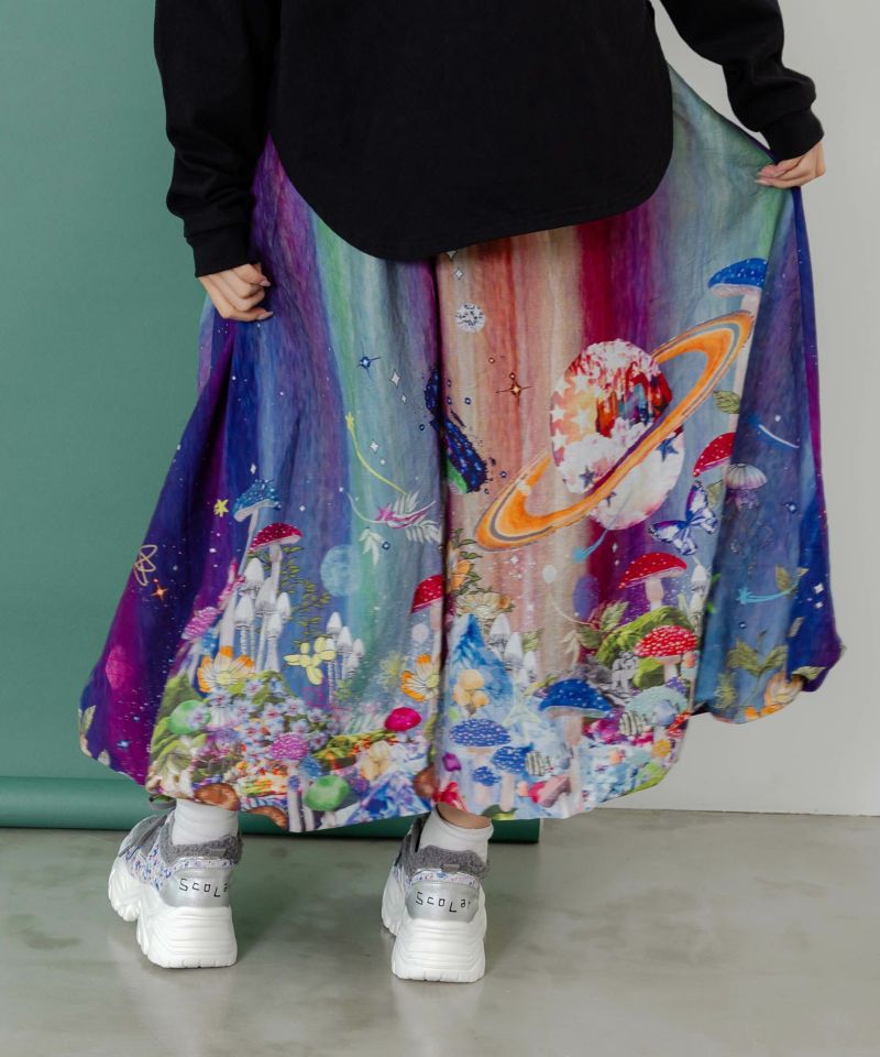 クラゲ宇宙orきのこ惑星 2柄展開バルーンスカート-10