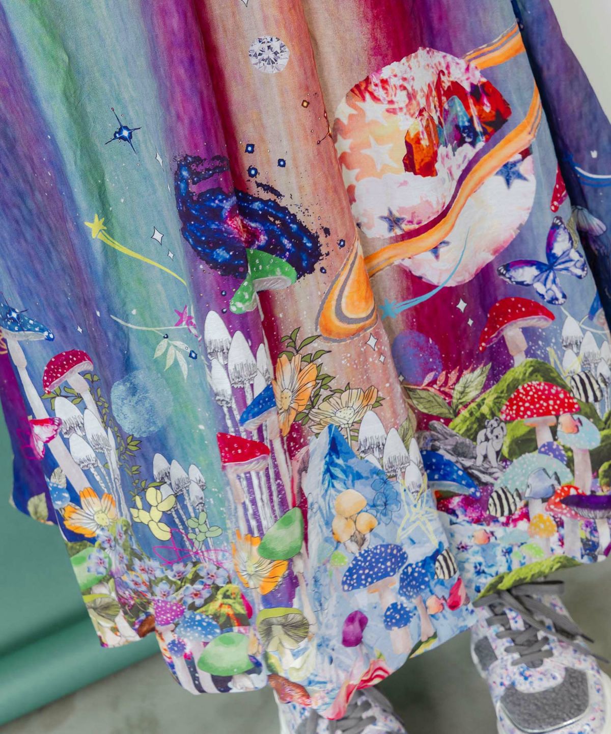 クラゲ宇宙orきのこ惑星 2柄展開バルーンスカート-12