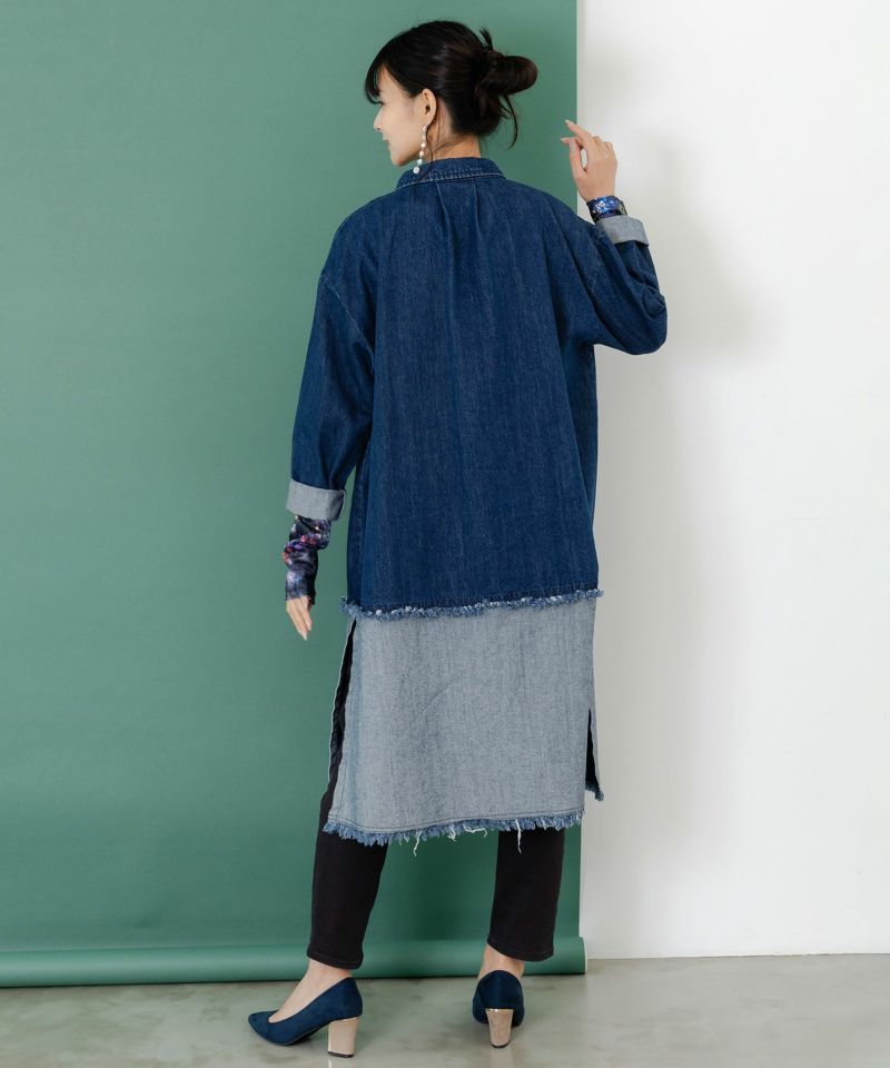 ひょっこりスカラーちゃん柄デニムシャツアウター-4