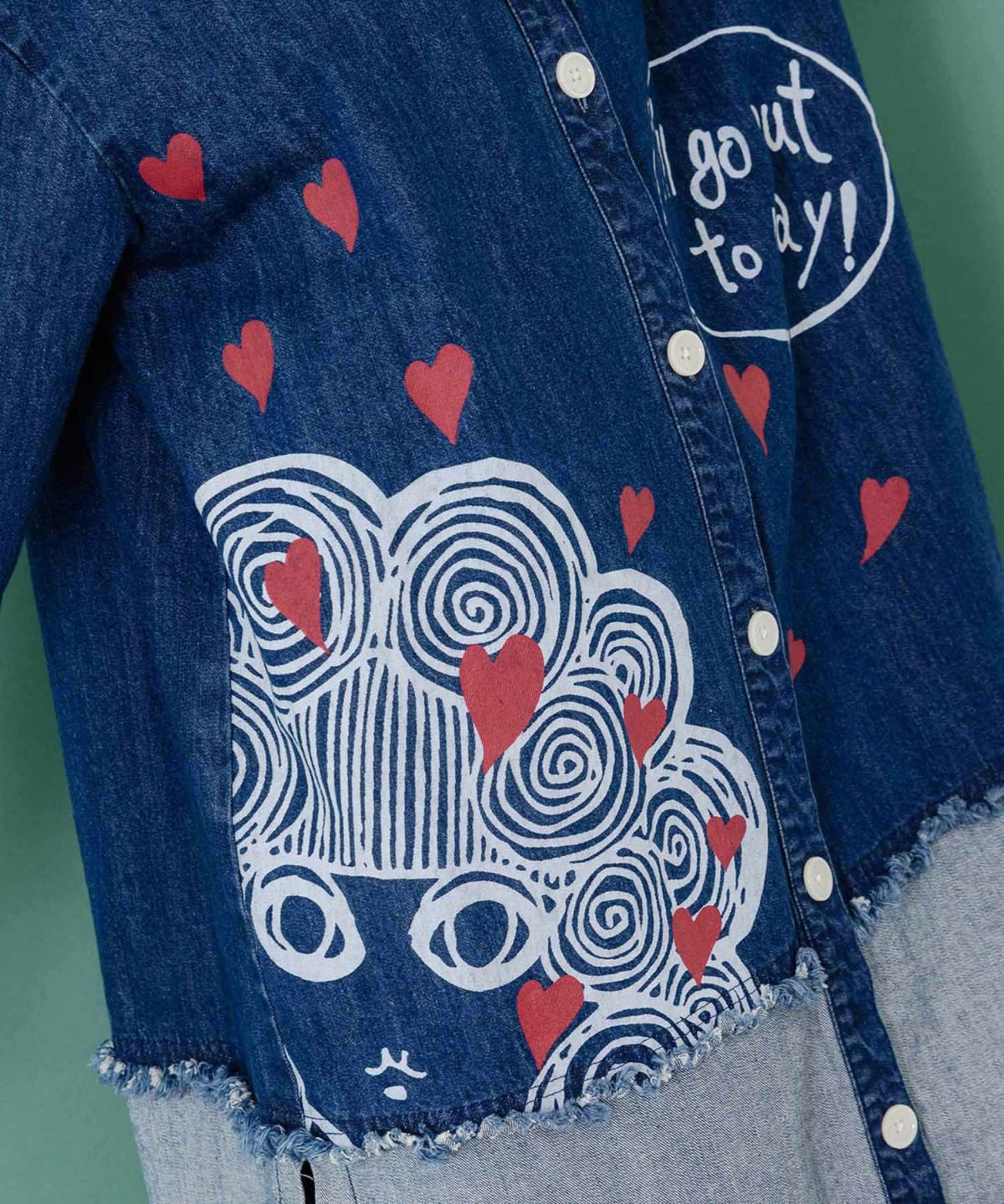 ひょっこりスカラーちゃん柄デニムシャツアウター-7