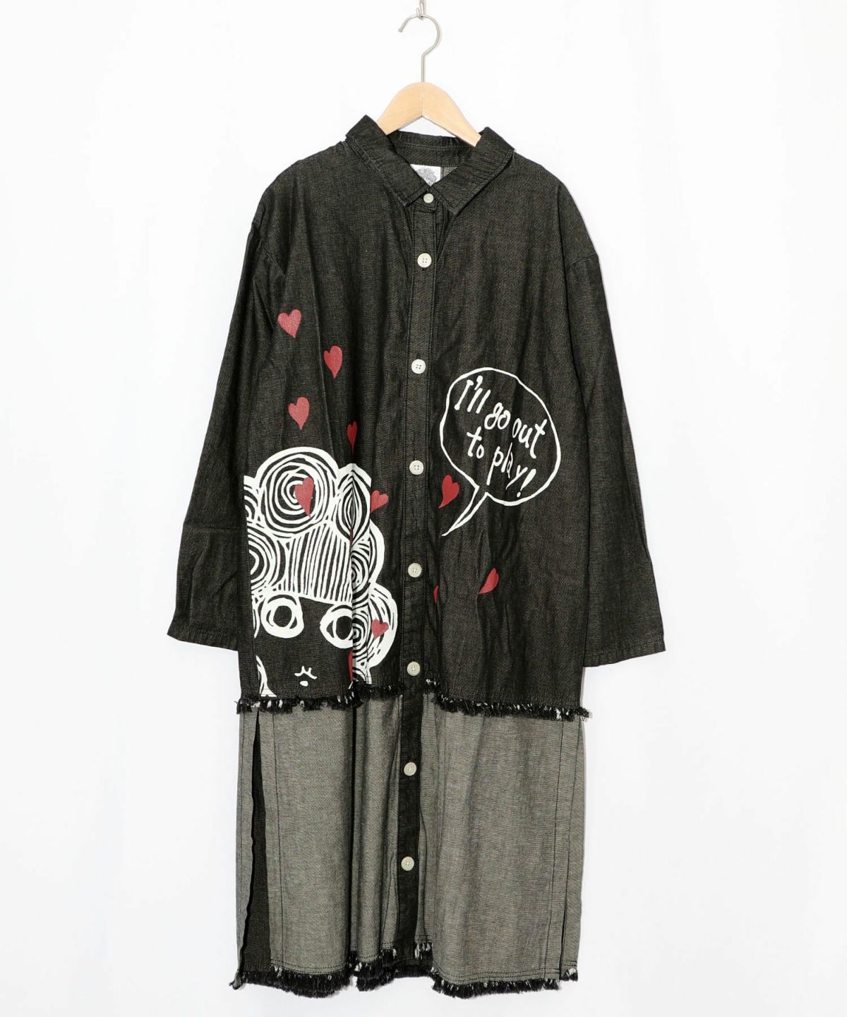 ひょっこりスカラーちゃん柄デニムシャツアウター-10