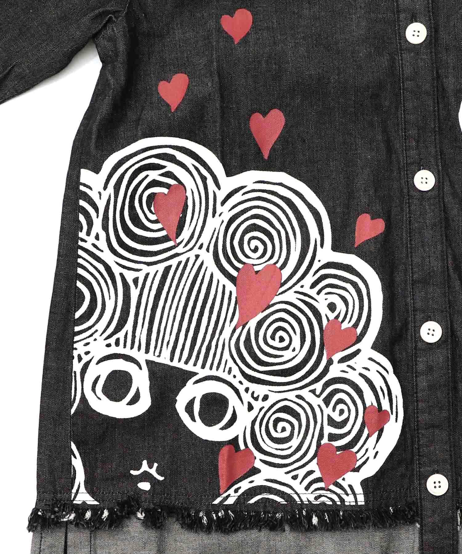 153675：ひょっこりスカラーちゃん柄デニムシャツアウターの通販-ScoLar