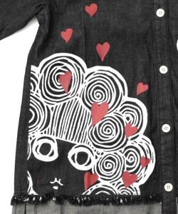 ひょっこりスカラーちゃん柄デニムシャツアウター-11