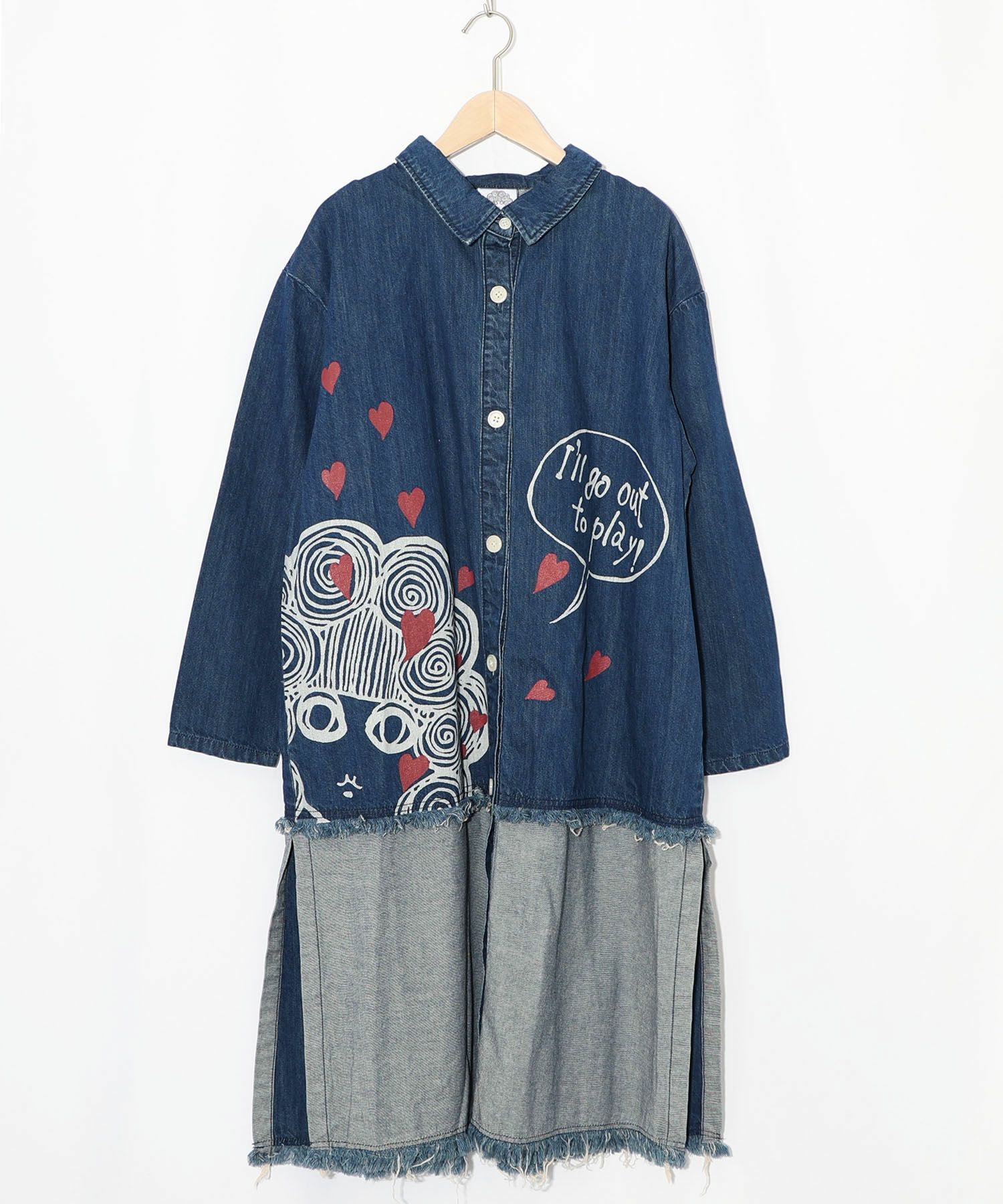 ＊スカラー　153675：ひょっこりスカラーちゃん柄デニムシャツアウター 153675：ひょっこりスカラーちゃん柄デニムシャツアウターの通販-ScoLar