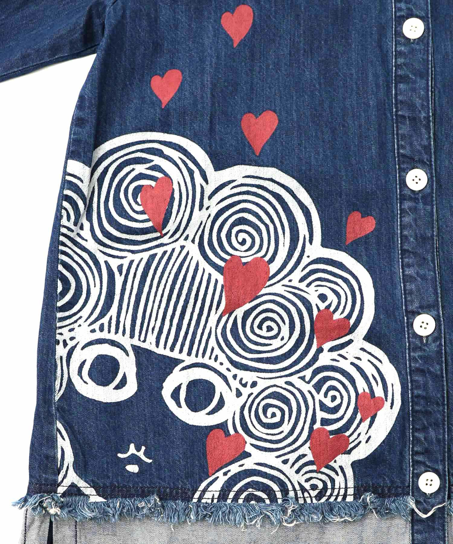 ひょっこりスカラーちゃん柄デニムシャツアウター-13