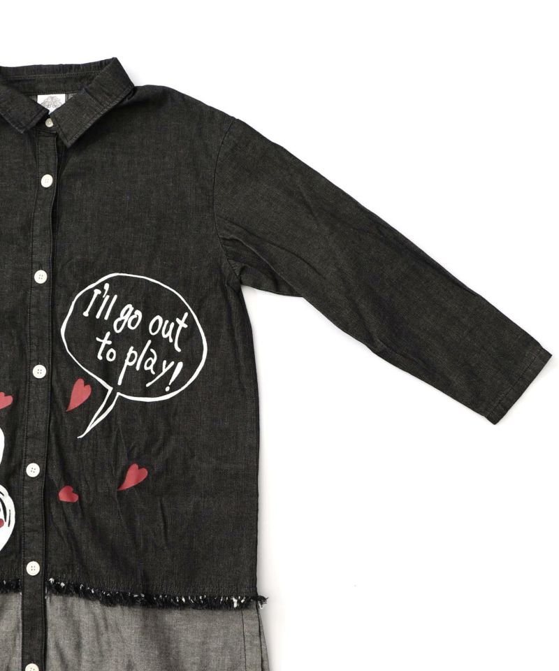 ひょっこりスカラーちゃん柄デニムシャツアウター-15