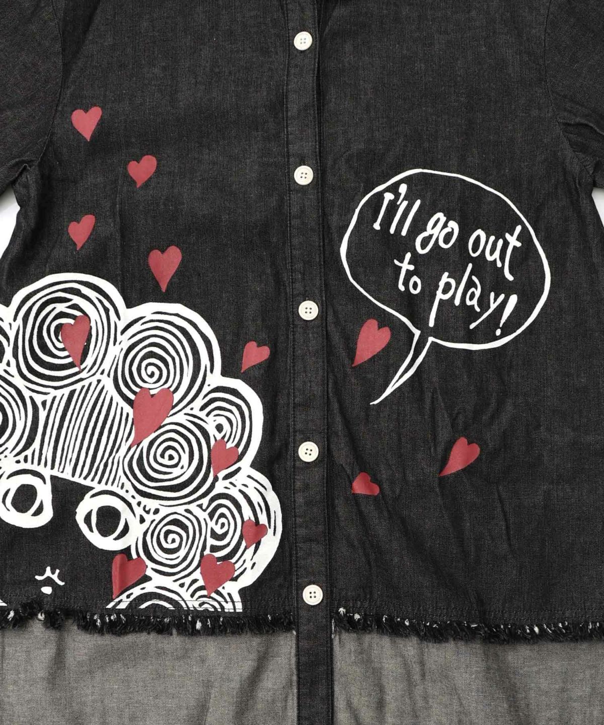 ひょっこりスカラーちゃん柄デニムシャツアウター-16