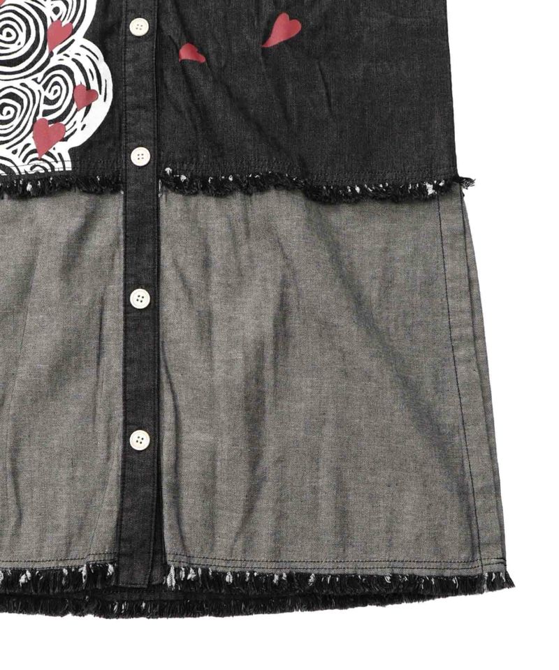 ひょっこりスカラーちゃん柄デニムシャツアウター-17