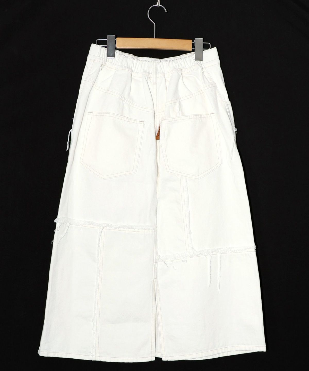 花ネコのアシメフリンジ アップリケデニムスカート-18