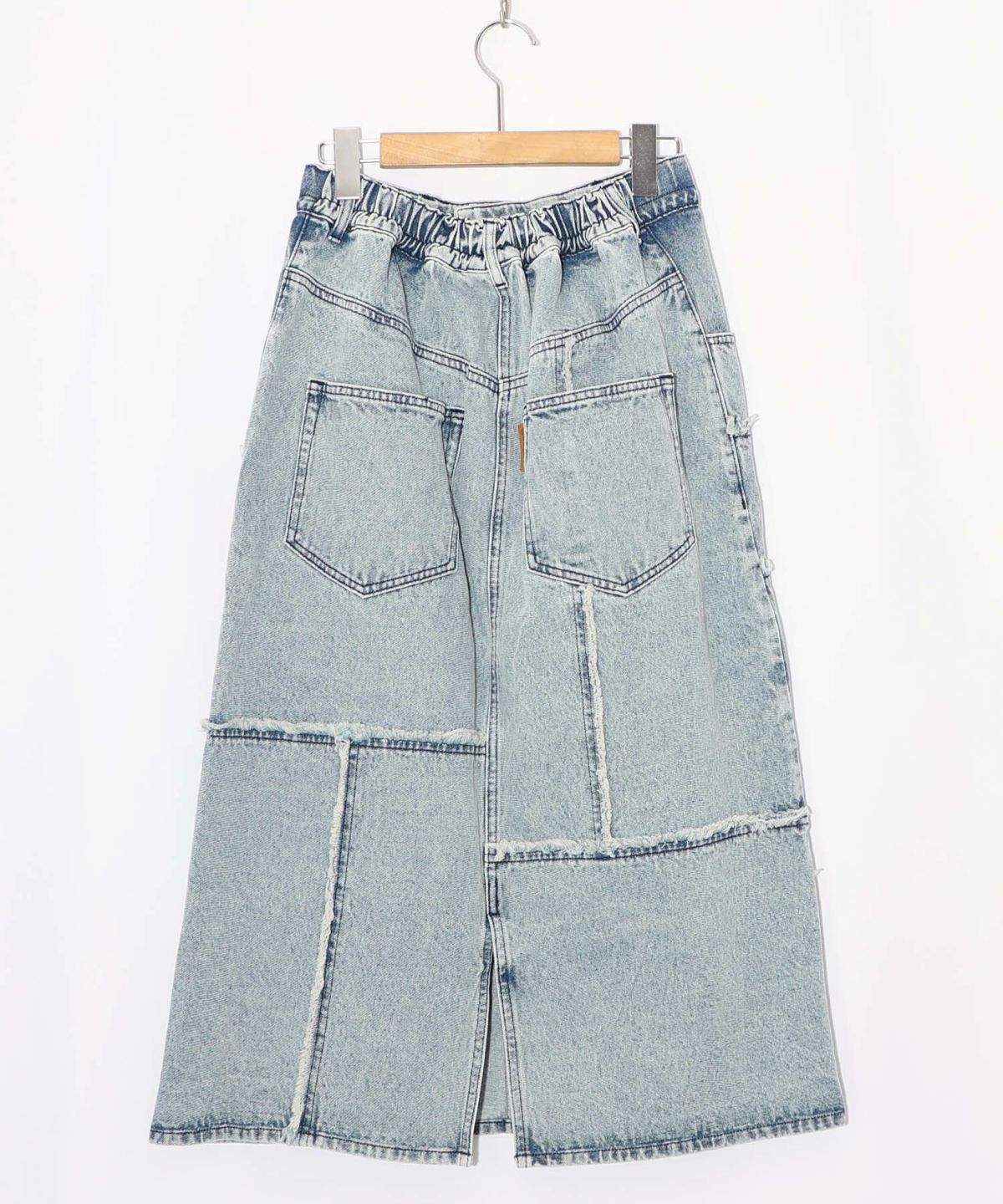 花ネコのアシメフリンジ アップリケデニムスカート-24