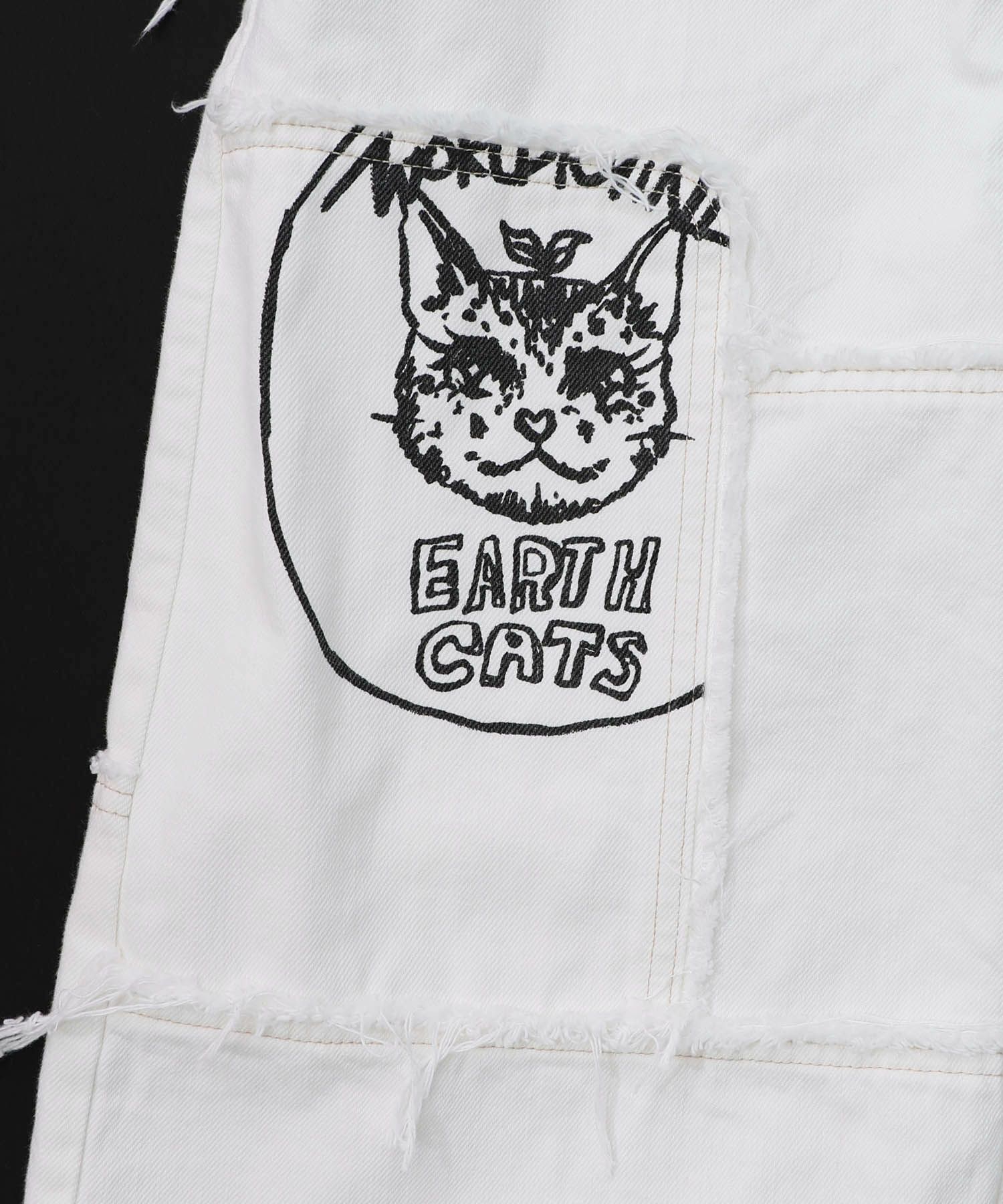 花ネコのアシメフリンジ アップリケデニムスカート-28