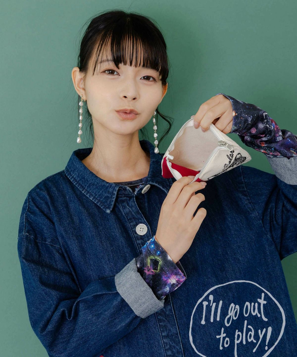 スカラーちゃん×ネコ配色フラットポーチ-3