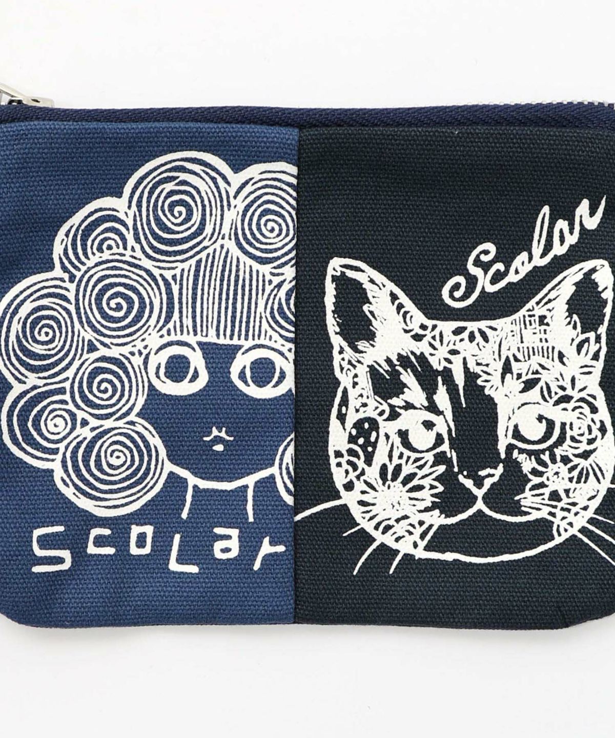 スカラーちゃん×ネコ配色フラットポーチ-10