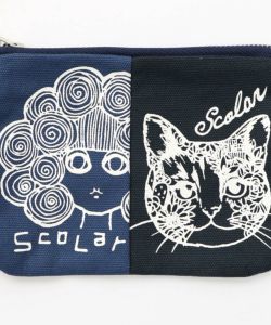 スカラーちゃん×ネコ配色フラットポーチ-10