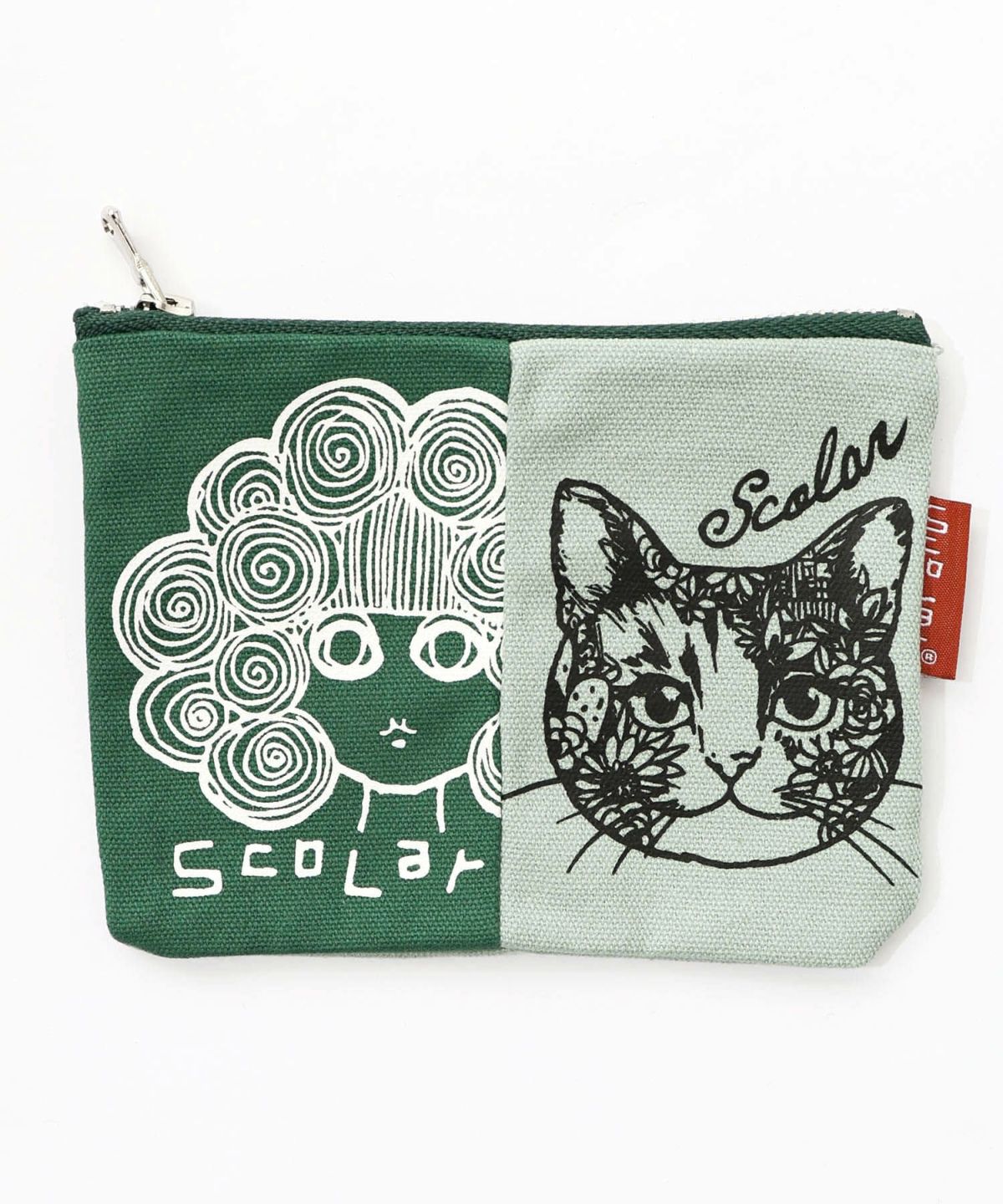 スカラーちゃん×ネコ配色フラットポーチ-14