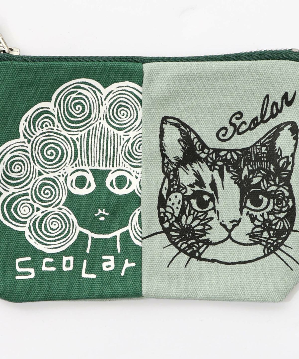 スカラーちゃん×ネコ配色フラットポーチ-16
