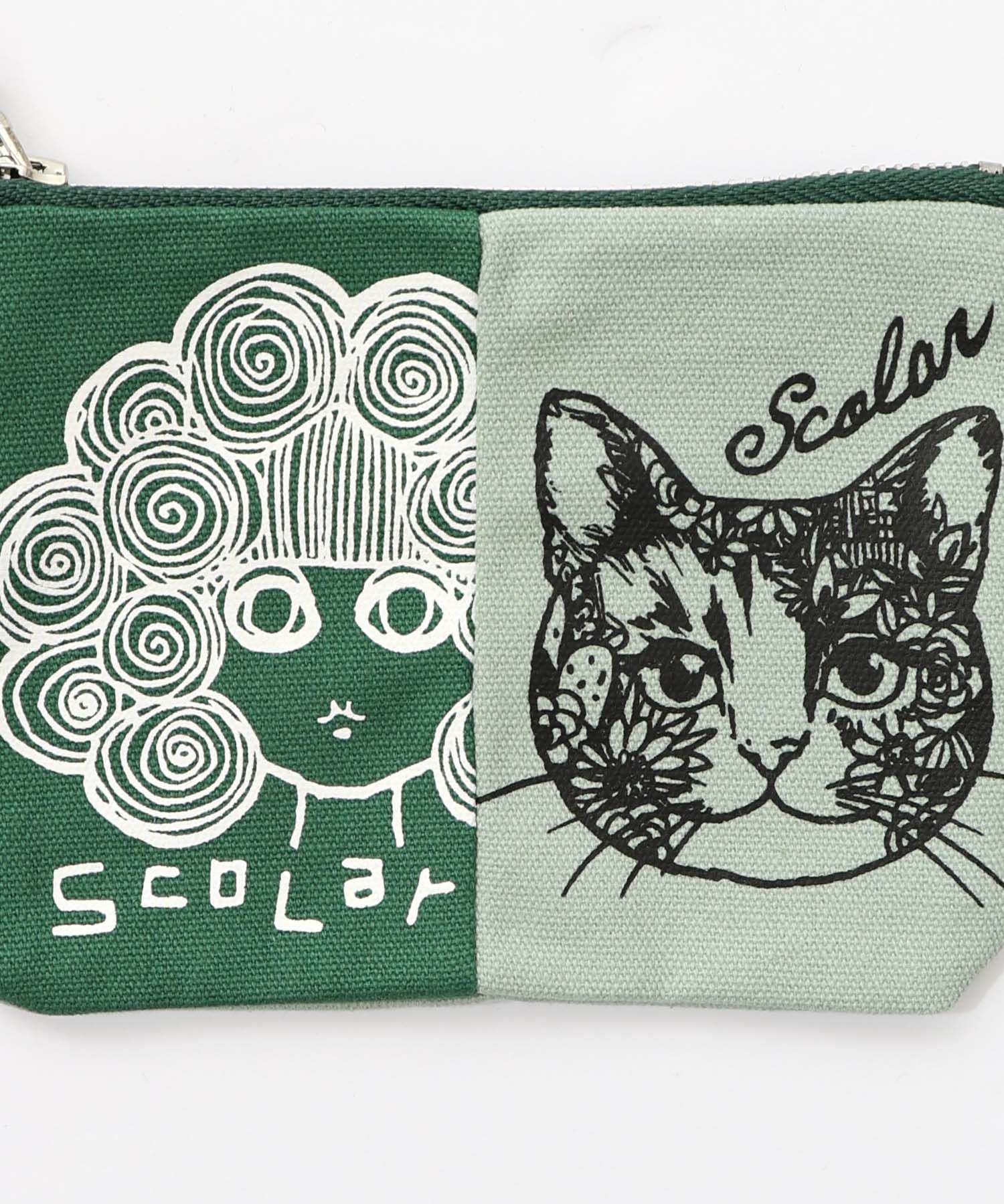 スカラーちゃん×ネコ配色フラットポーチ-16