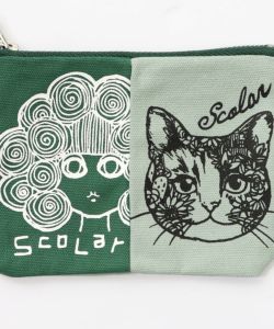 スカラーちゃん×ネコ配色フラットポーチ-16