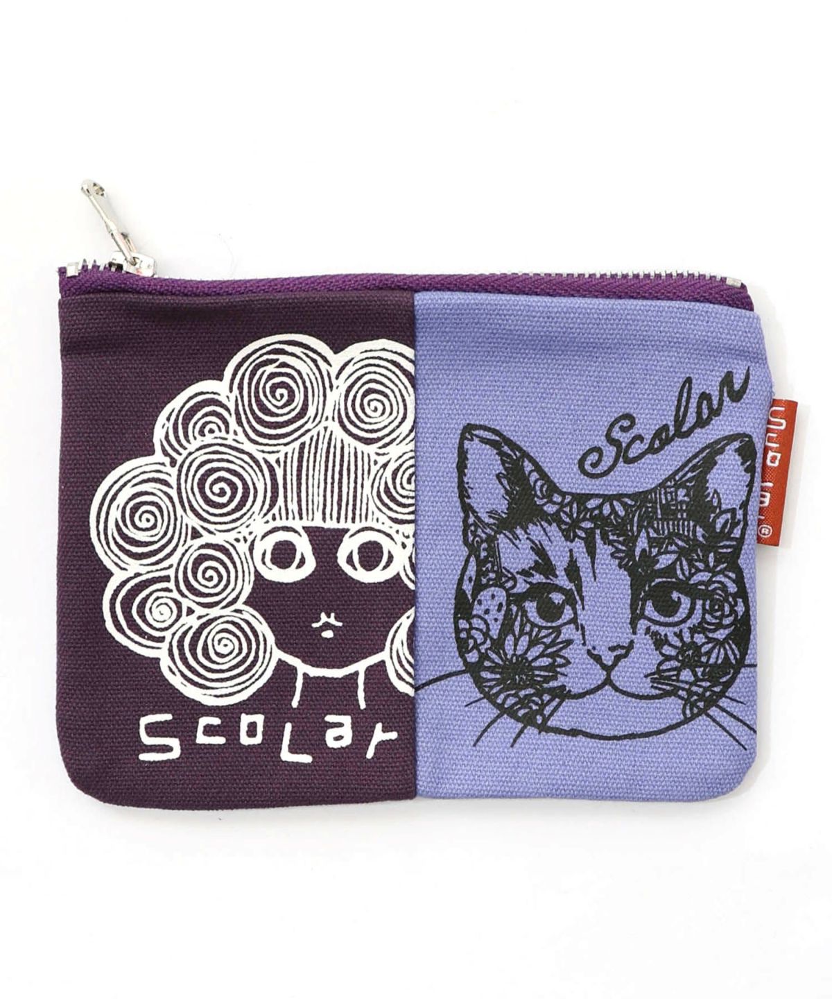 スカラーちゃん×ネコ配色フラットポーチ-17