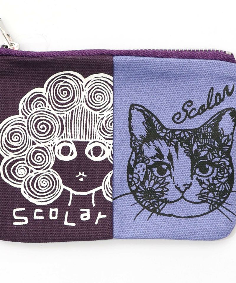 スカラーちゃん×ネコ配色フラットポーチ-19