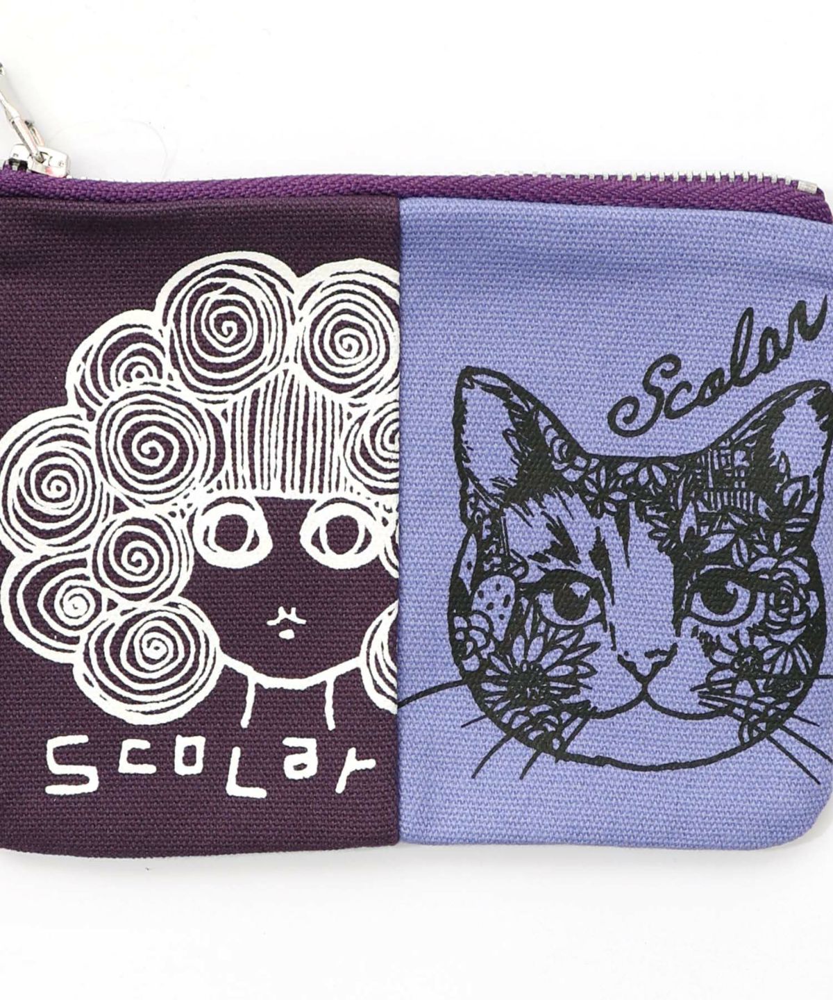スカラーちゃん×ネコ配色フラットポーチ-19