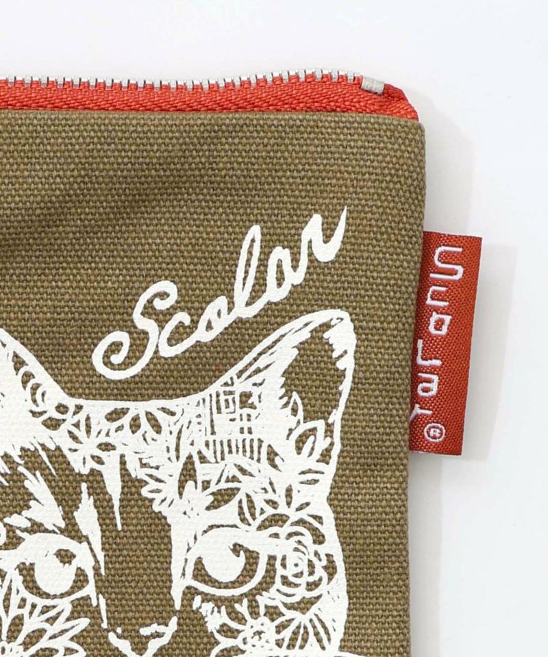 スカラーちゃん×ネコ配色フラットポーチ-22