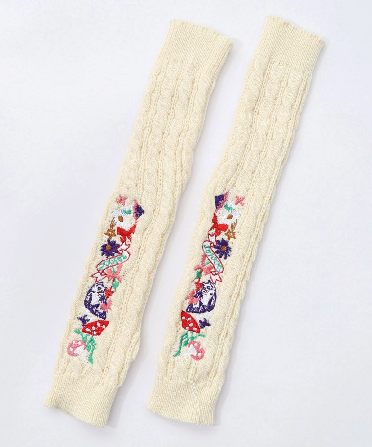 刺繍入りクシュクシュニットアームカバー-3