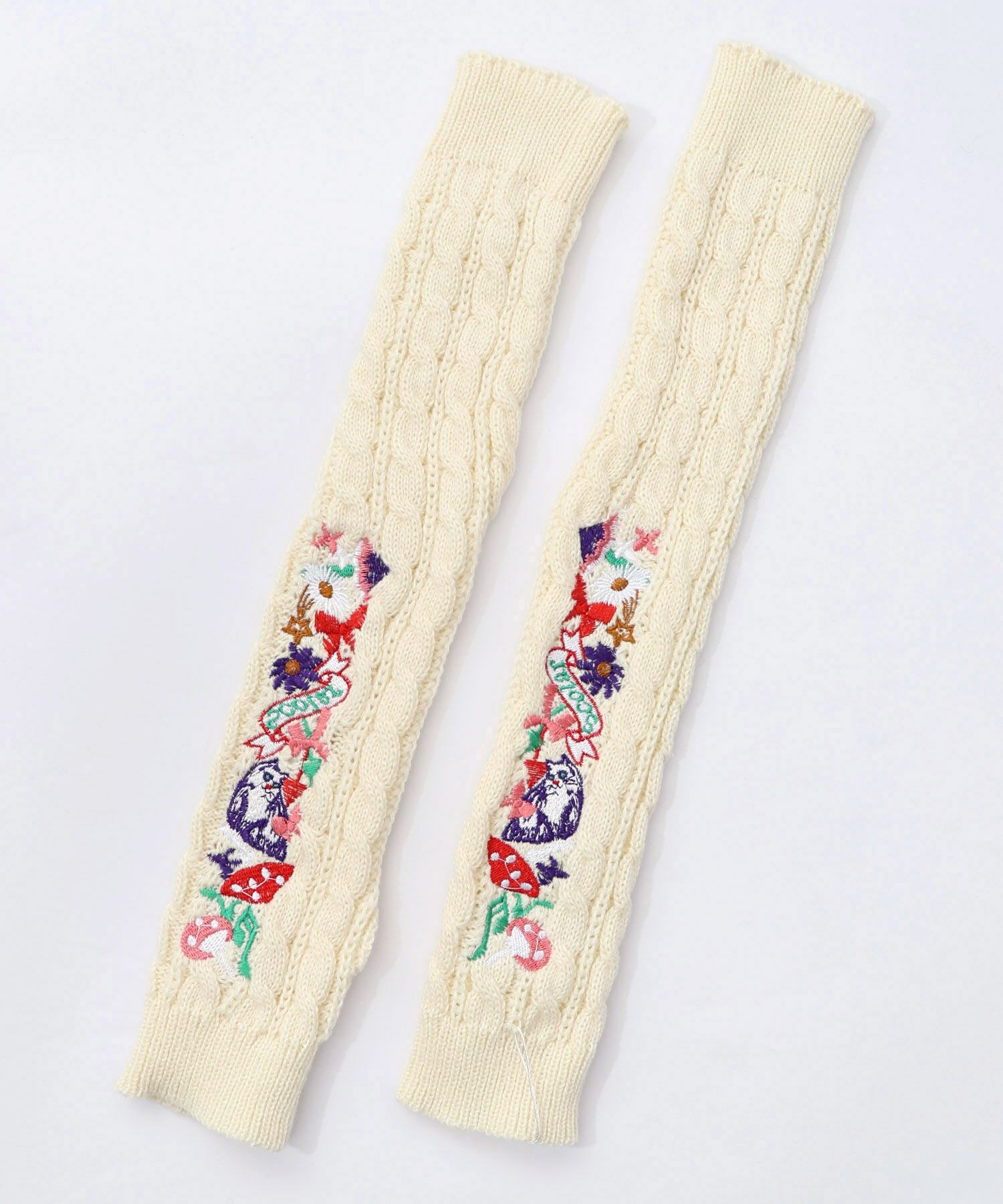 刺繍入りクシュクシュニットアームカバー-3