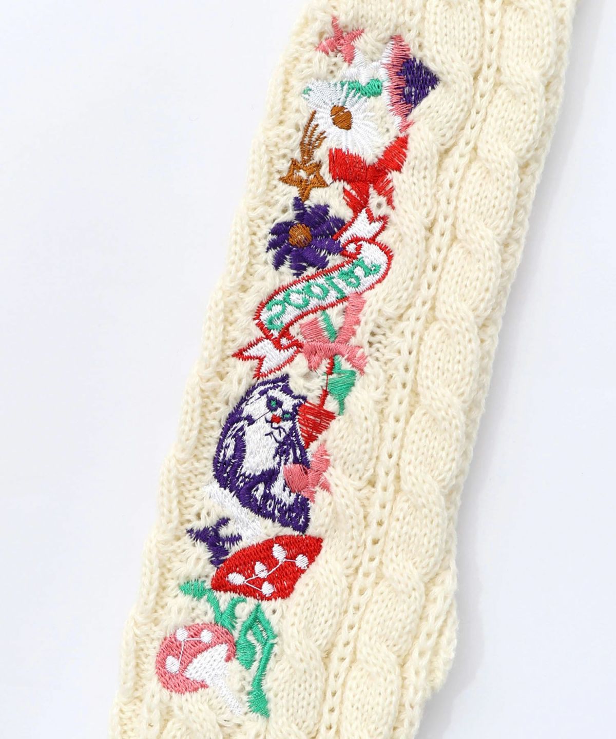 刺繍入りクシュクシュニットアームカバー-4