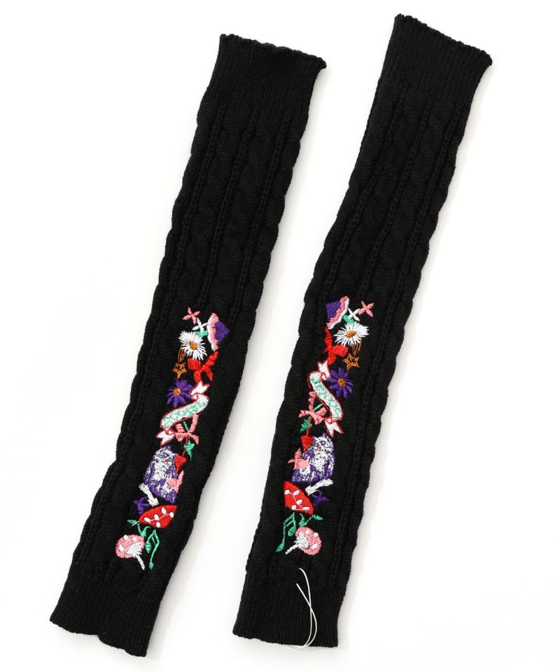 刺繍入りクシュクシュニットアームカバー-5