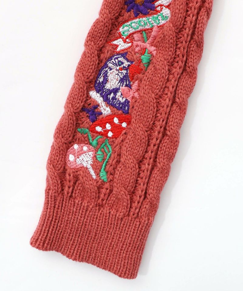 刺繍入りクシュクシュニットアームカバー-13