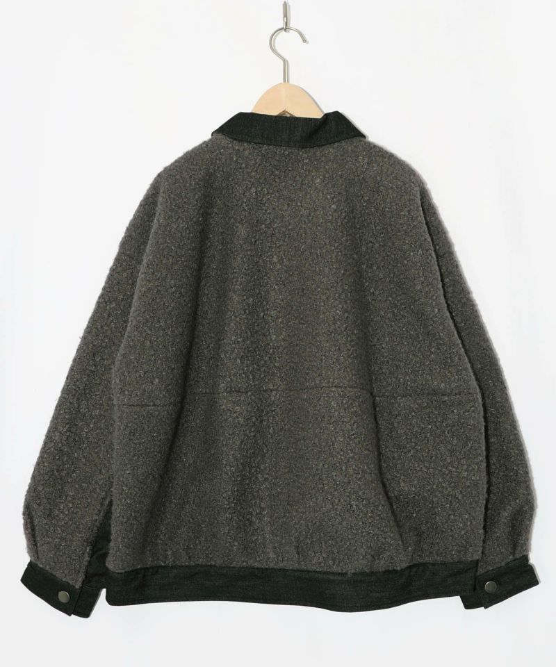 553250：花蝶刺繍デニム×プードルボア 切替ジャケットの通販-ScoLar