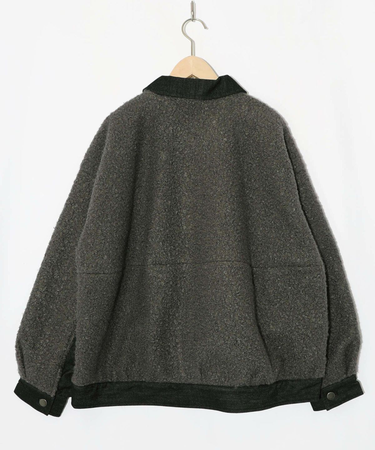 花蝶刺繍デニム×プードルボア 切替ジャケット-10