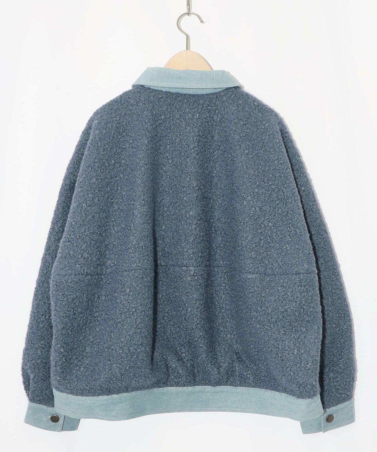 花蝶刺繍デニム×プードルボア 切替ジャケット-13