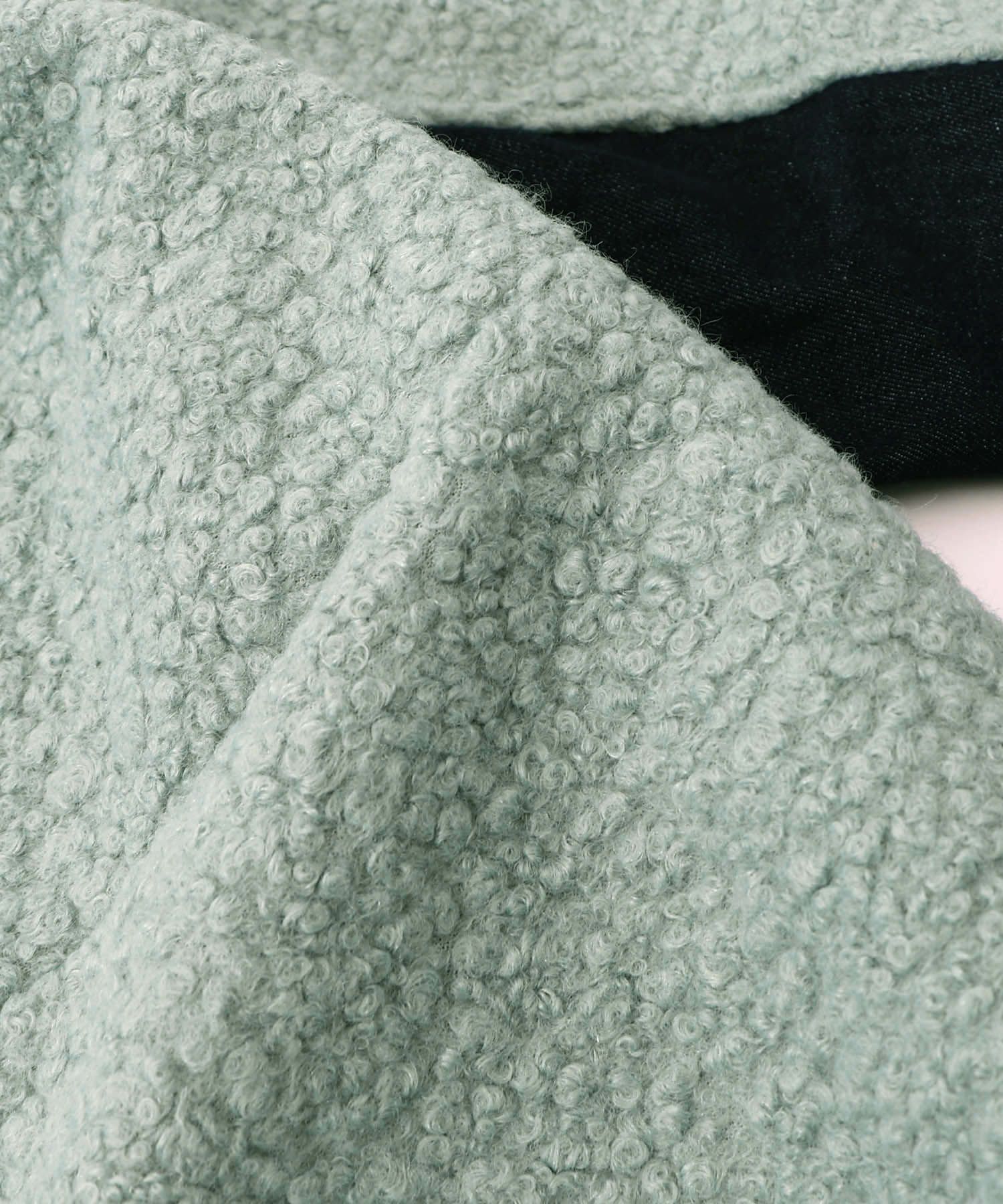 花蝶刺繍デニム×プードルボア 切替ジャケット-23