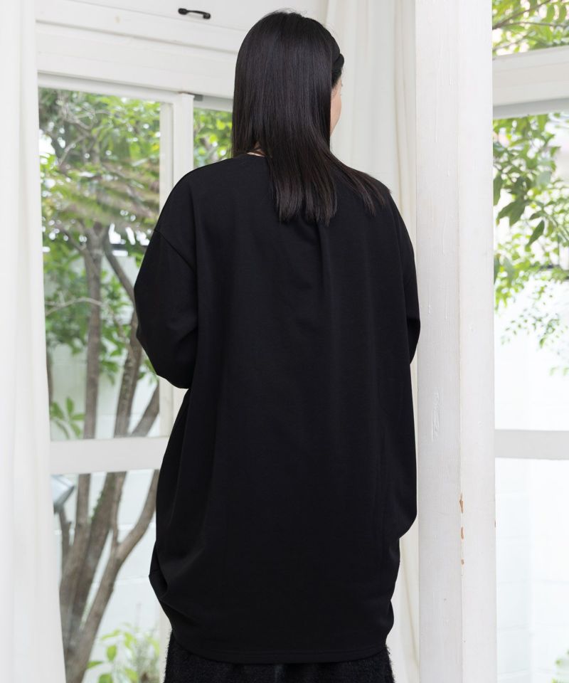 ツリーハウス柄裏毛×裾ドロストワンピース-5