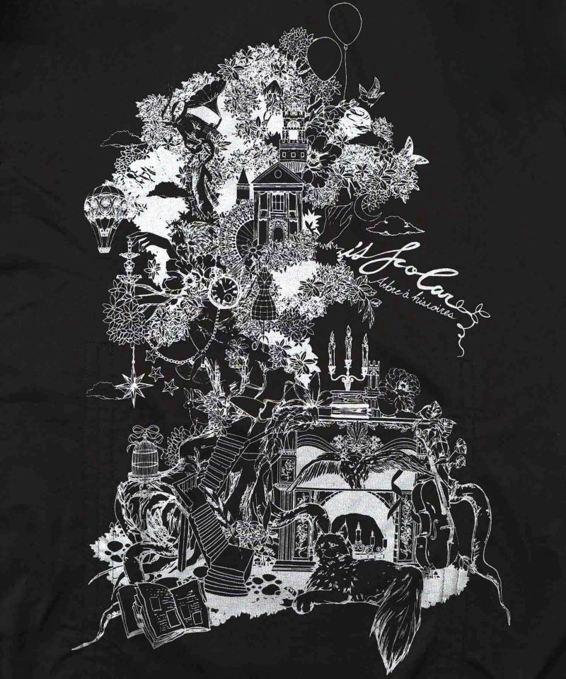 ツリーハウス柄裏毛×裾ドロストワンピース-12