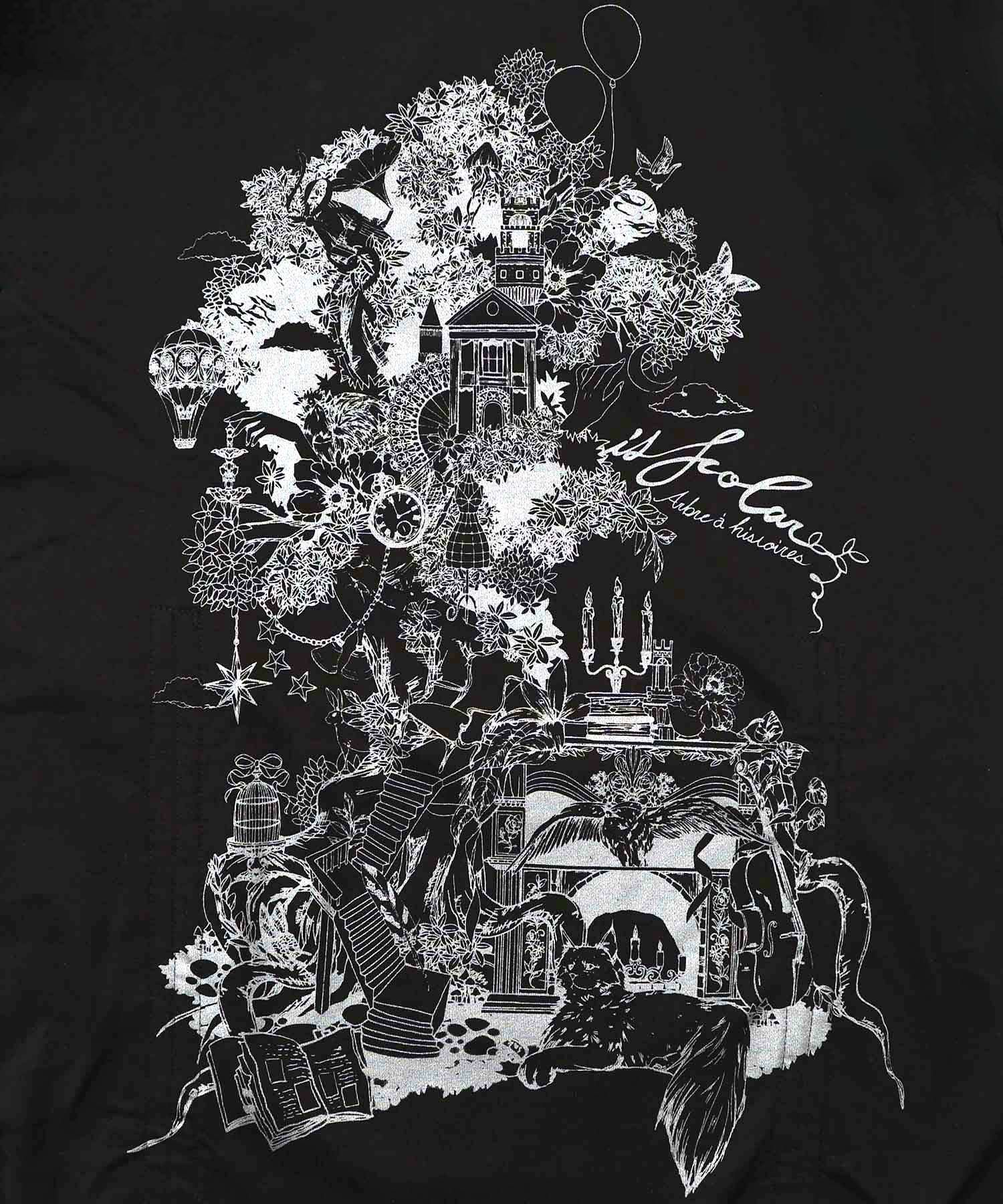 ツリーハウス柄裏毛×裾ドロストワンピース-12