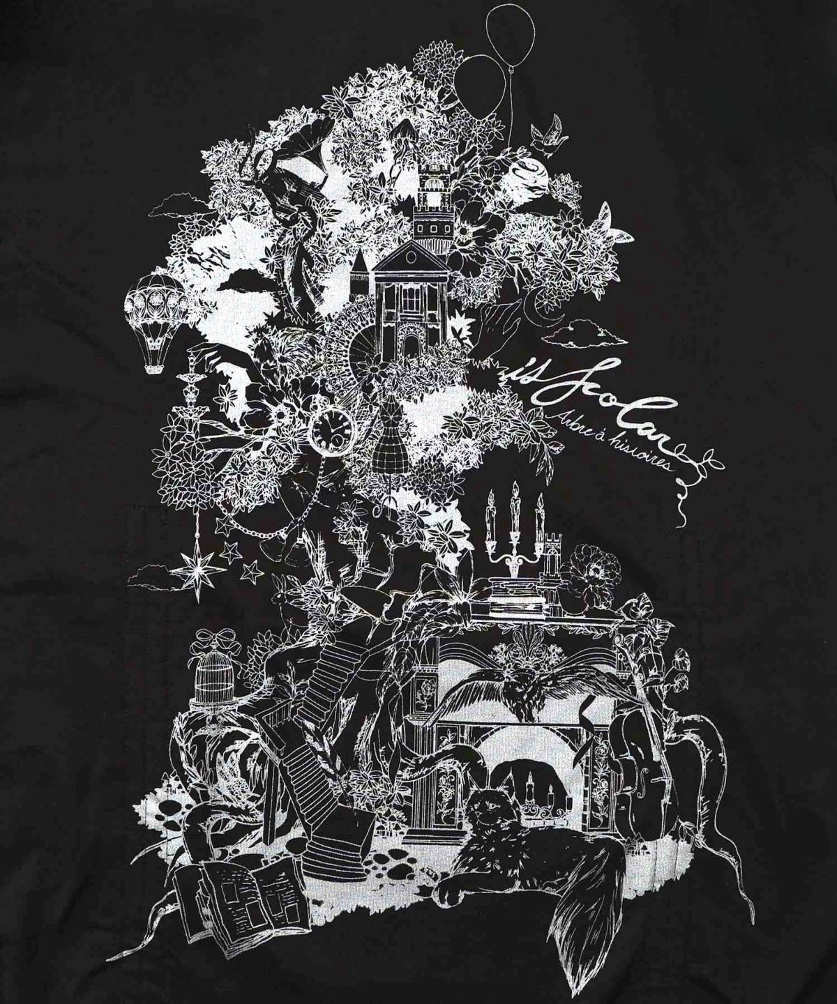 ツリーハウス柄裏毛×裾ドロストワンピース-12